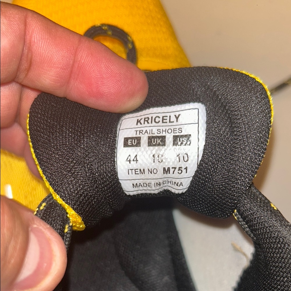 Yellow and Black Athletic Shoes with Breathable Mesh - Picture 9 of 11